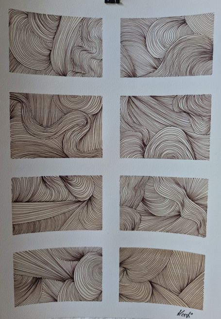 Nr. 10 Abläufe in sanften, geschwungenen Linien in vier horizontalen Bereichen.